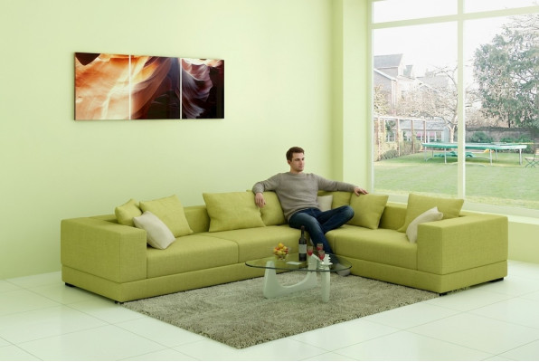 Sofa Modernes Polster Textil Couch Design Ecksofa Couchen Stoff