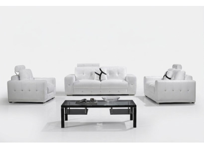 Ledersofa Couchen Sofagarnitur Sofa Sitzer Set Sofas Polster Couch 3tlg Sessel
