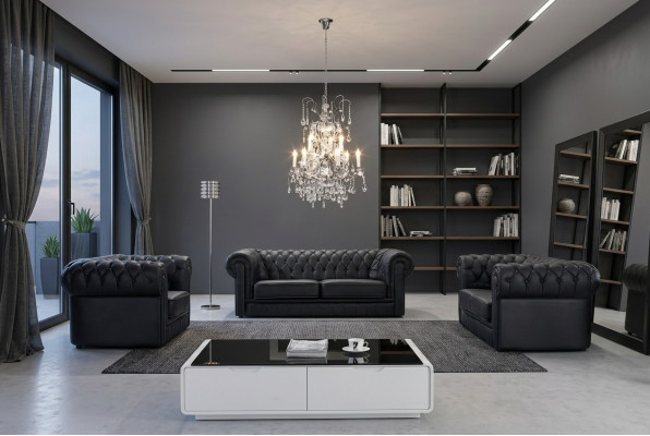 Ledersofa Sofa Couch Sofagarnitur Sitzer Garnitur Design Moderne Sofas