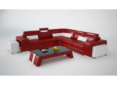 Leder Modern Couch Wohnlandschaft Ledersofa Sofagarnitur Sofa L Form Couchtisch