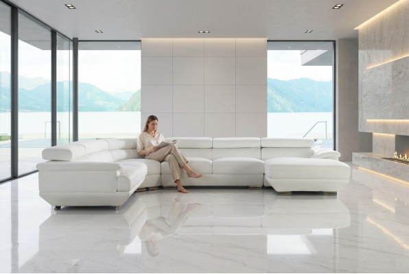 Design Ecksofa Leder Sofa Couch Polster Eck Wohnlandschaft Sitz Garnitur