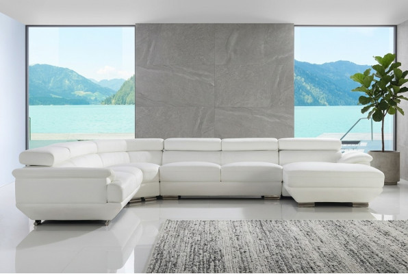 Design Ecksofa Leder Sofa Couch Polster Eck Wohnlandschaft Sitz Garnitur