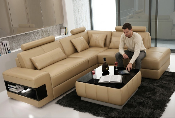 Ecksofa L Form Sofa Couch Polster Ecksofas Wohnlandschaft Ledersofa