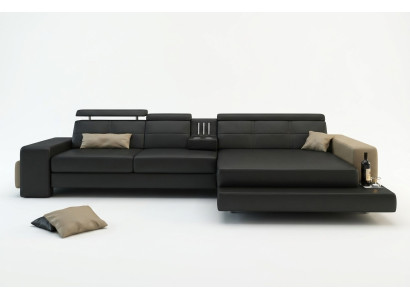 Garnitur Designer Sofa Couch Ecksofa mit Hocker Wohnlandschaft Polster