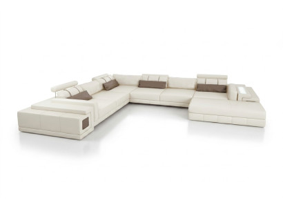 Ledersofa U-Form Couch Wohnlandschaft Ecksofa Garnitur Design Modern Sofa neu