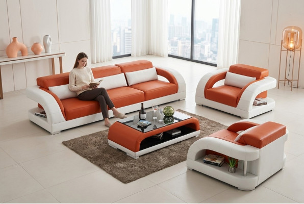Sofa Sofagarnitur 3+1+1 Set Sitzer Design Polster Couchen Couch Modern