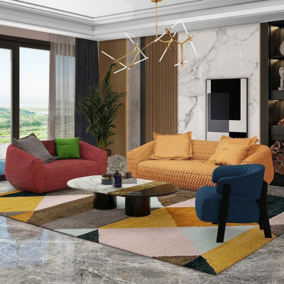 Luxus Textil Sofa Design Couch Sofagarnitur 3+1+1 Sitzer Garnitur Wohnzimmer neu