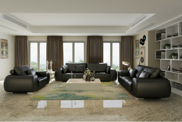 Ledersofa Couch Wohnlandschaft Garnitur Modern Sofa Garnituren neu