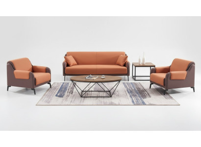 Sofa Couch Polster Stoff Couchen Polster Garnitur 3+1+1 Sitzer Büroeinrichtung