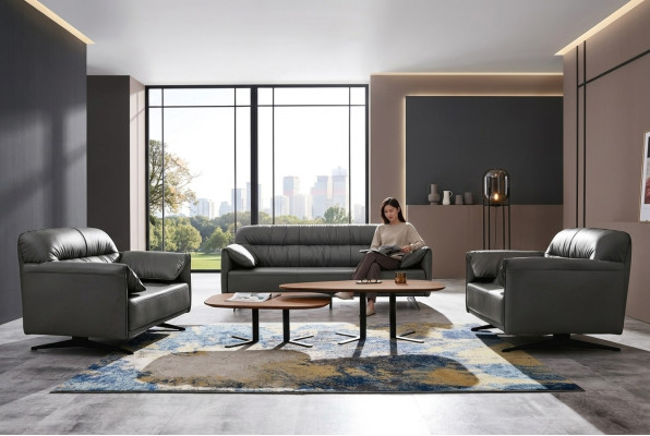 Moderne Designer Sofagarnitur Couch Polster Set Luxus Leder Sofas Couchen 3+1+1