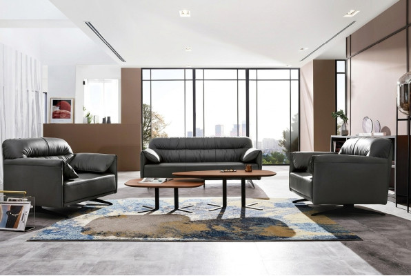 Moderne Designer Sofagarnitur Couch Polster Set Luxus Leder Sofas Couchen 3+1+1