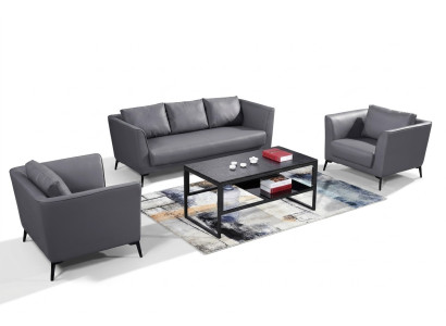 Kůžená pohovka sestava 3+1+1 Sedací souprava Garniturová sedací souprava Potahovaná pohovka Designová pohovka