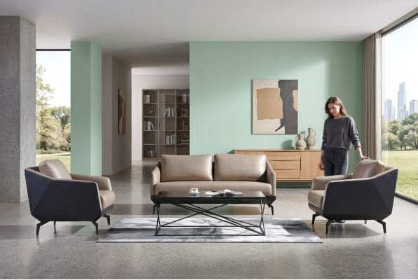 Sofagarnitur 3+1+1 Sitzer Set Design Sofas Polster Couchen Leder Relax Moderne