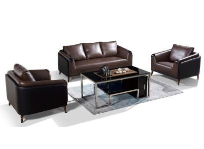 Sofagarnitur 3+1+1Sitzer Ledersofa Couch Wohnlandschaft Garnitur Design Modern