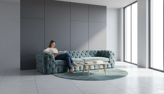 Luxus Chesterfield Designer Couchen Leder Sofa Textil Stoff xxl big couchen