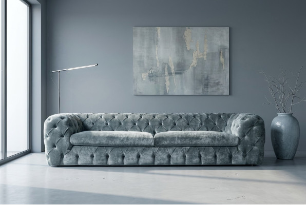Luxus Chesterfield Designer Couchen Leder Sofa Textil Stoff xxl big couchen