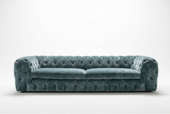 Luxus Chesterfield Designer Couchen Leder Sofa Textil Stoff xxl big couchen