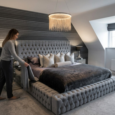 Chesterfield postel Luxus ložnice hotel řemesla postele s knoflíky