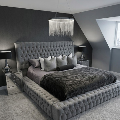 Chesterfield postel Luxus ložnice hotel řemesla postele s knoflíky