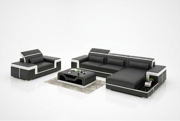 Ecksofa Set Pohovka Čalouněný rohový nábytek Křeslo Obývací sestava L tvar