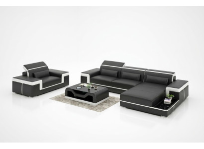 Ecksofa Set Pohovka Čalouněný rohový nábytek Křeslo Obývací sestava L tvar