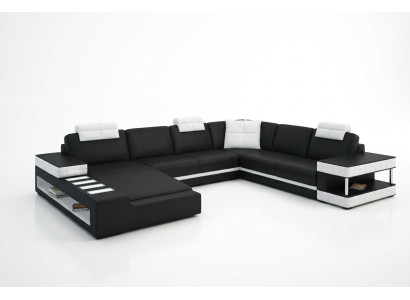 U Form Sofa Couch Polster Garnitur Wohnlandschaft Design Luxus Ecksofa   Do češtiny: Rozkládací sedací souprava v obývacím designu tvaru U Luxusní rohová pohovka