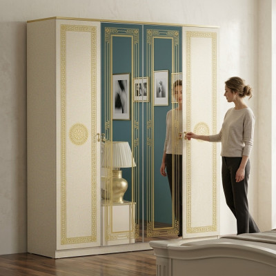 Skříň na oblečení Designer Lesklé šatní skříně Nábytek Bydlení Nábytek Dřevo Nový
