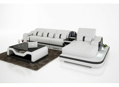 Ecksofa Stoff LForm Bettfunktion Couch Design Polster Textil Leder Eck