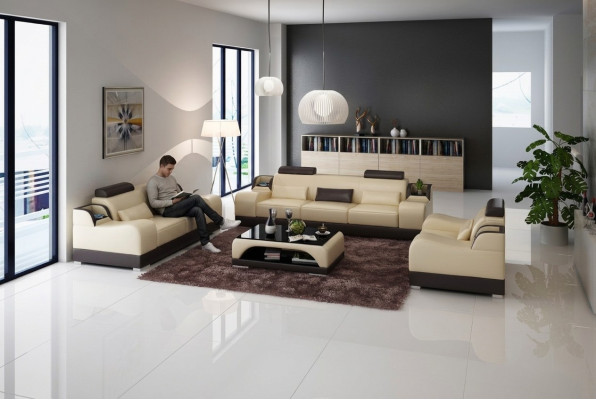 Moderne Sofagarnitur Couch Sofa Garnituren Gruppe 311 Sitzer Ledersofa