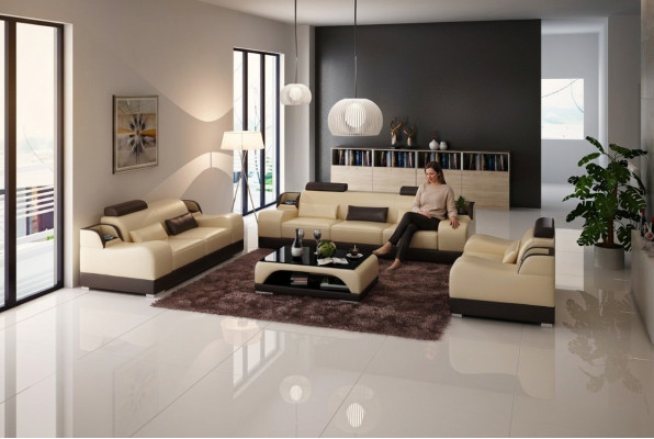 Klassische Garnitur 32 Sitzer Sofagarnitur Couch Sofa Leder Sofa Polster