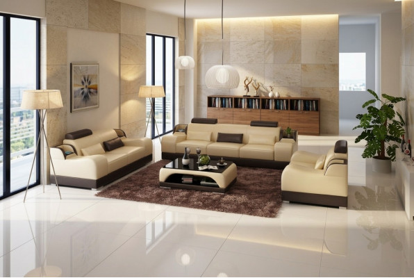 Klassische Garnitur 32 Sitzer Sofagarnitur Couch Sofa Leder Sofa Polster