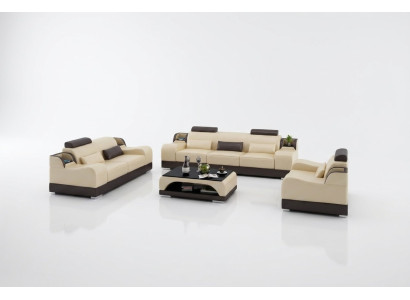 Klassische Garnitur 32 Sitzer Sofagarnitur Couch Sofa Leder Sofa Polster
