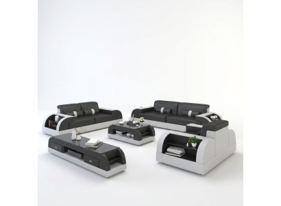 Sofagarnitur 3+3 Sitzer Set Design Sofas Polster Couchen Leder Relax