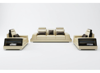 Moderne Sofagarnitur Couch Sofa Gruppe Garnituren 311 Sitzer Ledersofa