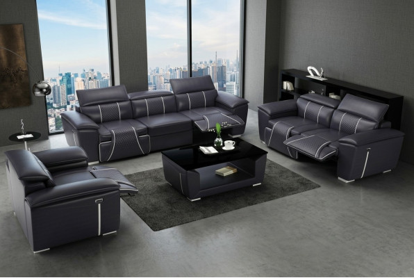 Luxus Sofagarnitur 2x 3 Sitzer mit Möbel Couch Ledersofa Textil Gruppe