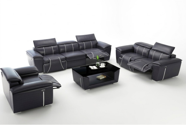 Luxus Sofagarnitur 2x 3 Sitzer mit Möbel Couch Ledersofa Textil Gruppe