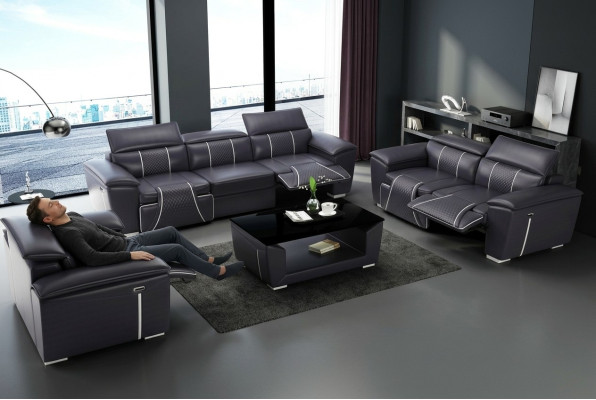 Klassisch 3 Sitzer Designer Sofa Polster Sofas Couchen Leder Stoff Textil Neu