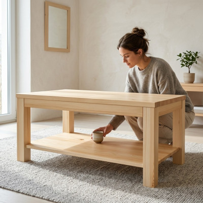 Dřevěný stolek - konferenční stolek ze dřeva masivní nábytek do obývacího pokoje 120x70cm masivní stoly
