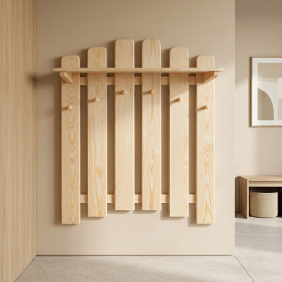 Garderobe Wandgarderobe mit 6 Haken, Wandpaneel Flurgarderobe Garderobenpaneel
