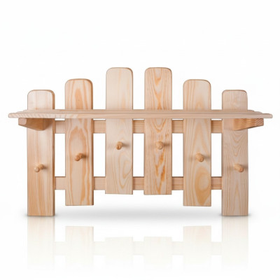 Garderobenpaneel Wandgarderobe 6 Haken 70x48 cm Flur Garderobe Kiefer massiv