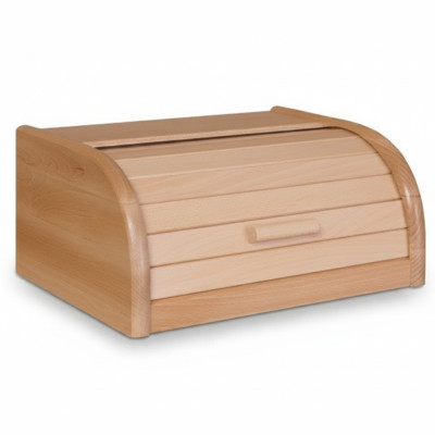 Buche Brotkasten 32 cm Holz Brotbox Rollokasten Brot Rollklappe Echtes Holz Neu