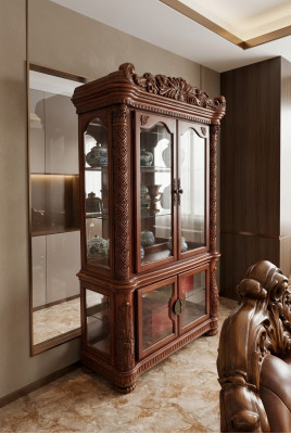 Edle Vitrine Antik Stil Barock Rokoko Schrank Schaufenster Deko Wohnzimmer