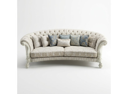 Klassische Viersitzer Wohnzimmer Couch Textil Barock Rokoko Luxus Sofa