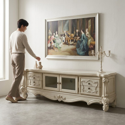 Sideboard TV Lowboard RTV Schrank Tisch Wohnzimmer Holz Klassisch Barock Neu
