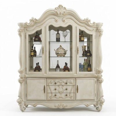 Luxus Schaufenster Vitrine Vitrinen Glas Schrank Antik Stil Barock Rokoko