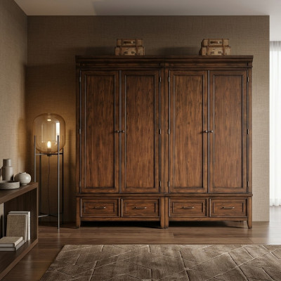 Klassische 2x Kleiderschrank Design Schlafzimmer Möbel Schrank Schränke Holz Neu