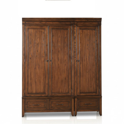 Schrank 2x Kleiderschrank Holzschrank Massiv Braun Holz Schränke Schlafzimmer