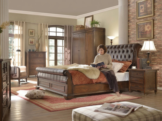 Chesterfield postel kožená čalouněná dvoulůžková designer postel 180 x 200cm barokní