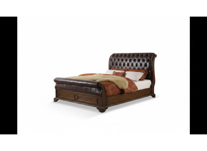 Chesterfield postel kožená čalouněná dvoulůžková designer postel 180 x 200cm barokní