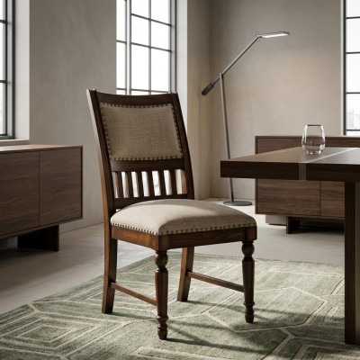 Jídelní pokoj 1x židle Tkanina Dřevo Moderní židle Designér opěradlo Sedačka